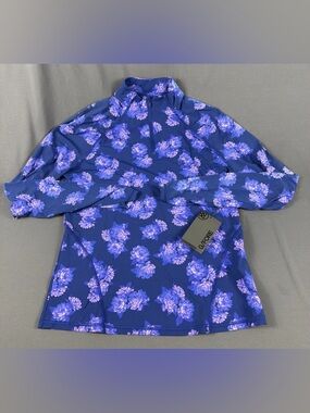 G/FORE G4 Womens Golf Pullover Sleeve Logo Floral Print Medium Space